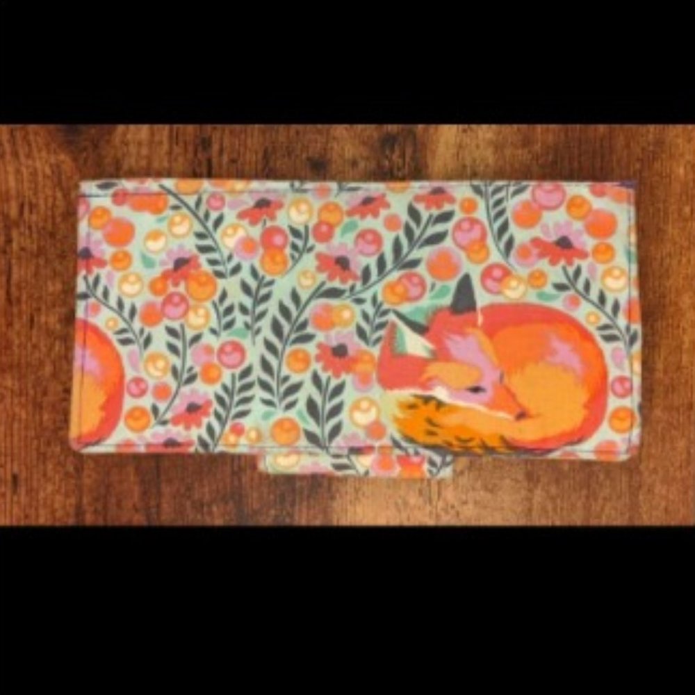 Handsewn Fox Wallet with Purple Interior
